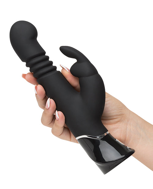 Fifty Shades Of Grey Greedy Girl Rechargeable Thrusting G Spot Rabbit Vibrator - Black - LUST Depot
