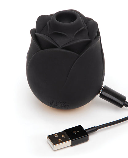 Fifty Shades Of Grey Hearts & Flowers Rose Vibrator - Black - LUST Depot