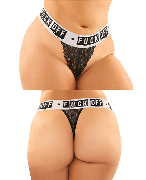 Vibes Buddy Fuck Off Lace Boy Brief & Lace Thong Black Qn - LUST Depot