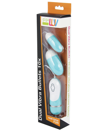 Gigaluv Dual Vibra Bullets - 10 Functions Tiffany Blue - LUST Depot