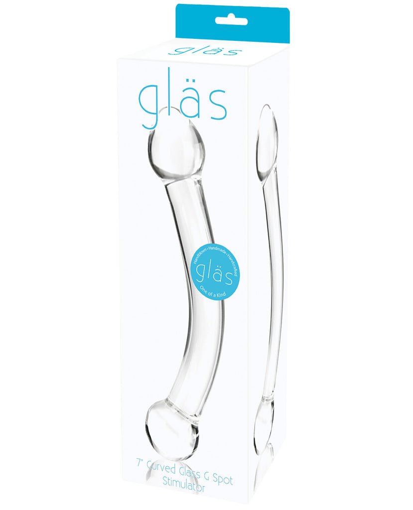 Glas 7" Curved Glass G Spot Stimulator - Clear - LUST Depot