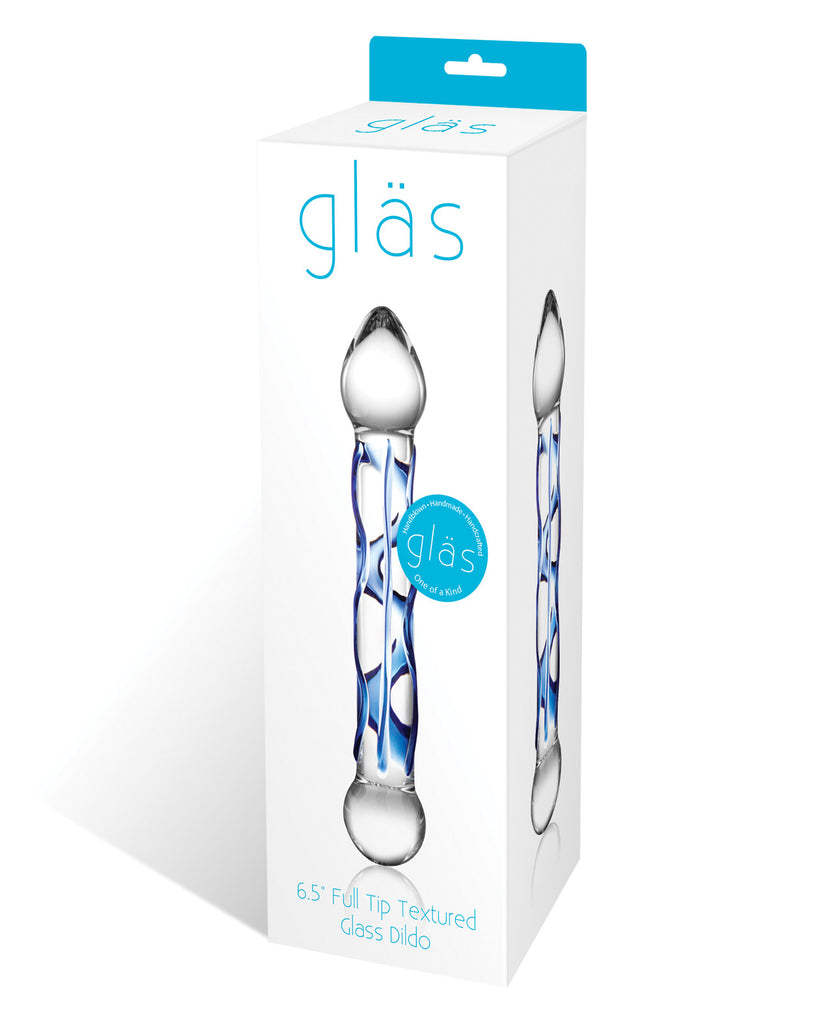 Glas 6.5" Tip Textured Glass Dildo - LUST Depot