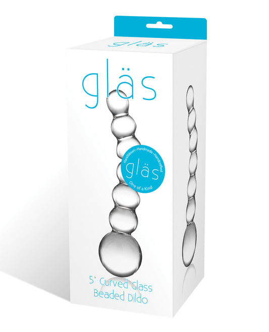 Glas 5" Curved Glass Beaded Dildo - LUST Depot
