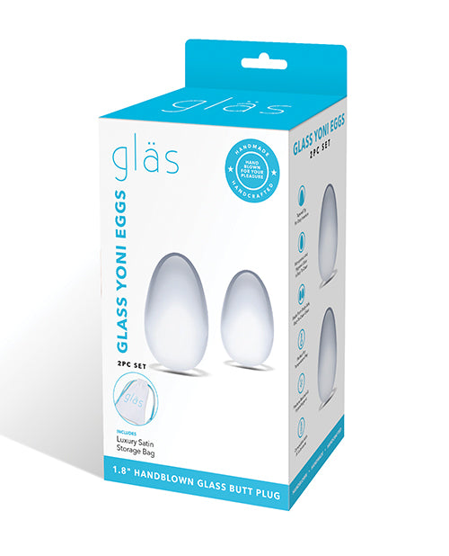 Glas 2 Pc Glass Yoni Eggs Set - Clear - LUST Depot