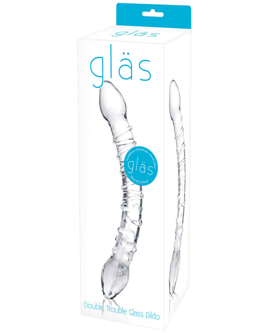 Glas Double Trouble Glass Dildo - Clear - LUST Depot