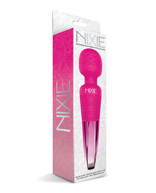 Nixie Rechargeable Wand Massager - Pink Ombre Metallic - LUST Depot