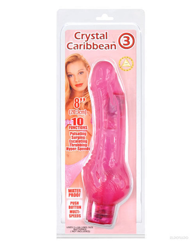 Crystal Caribbean Jelly Vibe #3 Waterproof - 10 Function Pink - LUST Depot