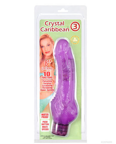 Crystal Caribbean Jelly Vibe #3 Waterproof - 10 Function Purple - LUST Depot