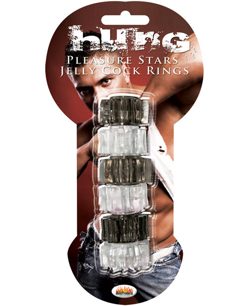 Hung Pleasure Stars Jelly Cock Rings - Black-clear - LUST Depot