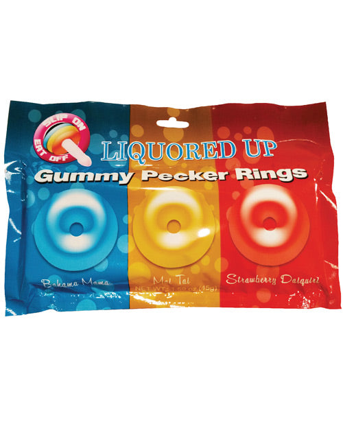 Liquored Up Pecker Gummy Rings - Pack Of 3 - LUST Depot