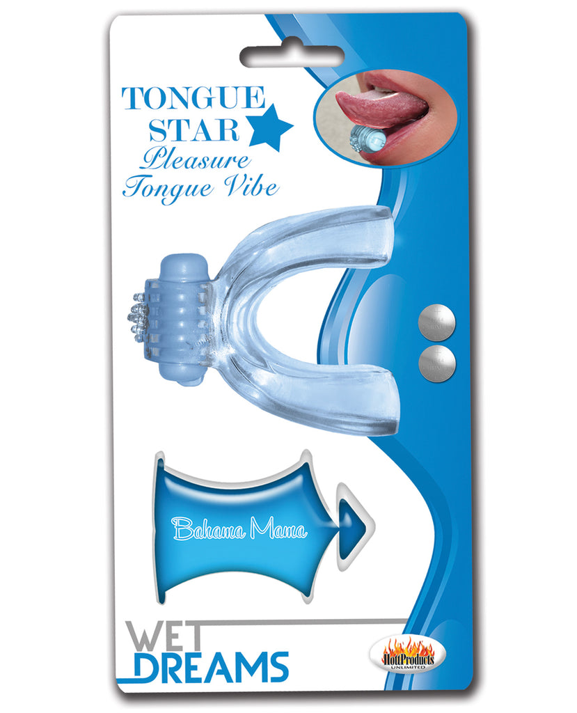 Wet Dreams Tongue Star Vibe - Blue W-10 Ml Liquor Lube Pillow - LUST Depot