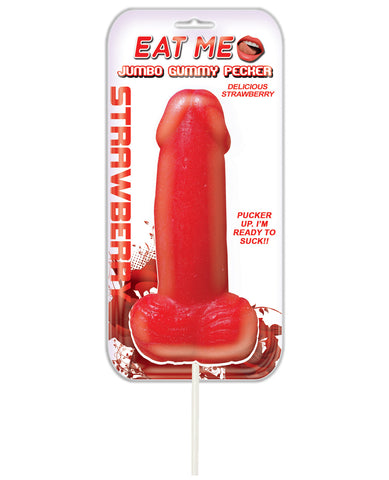 Jumbo Gummy Cock Pop - Strawberry - LUST Depot