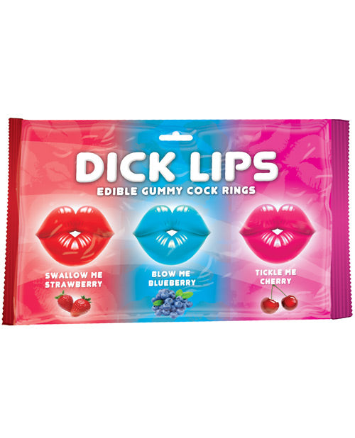 Dicklips Edible Gummy Cock Rings - Asst. Flavors Pack Of 3 - LUST Depot