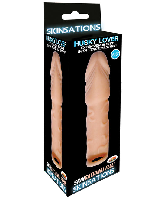 Skinsations Husky Lover 6.5" Extension Sleeve W-scrotum Strap - LUST Depot