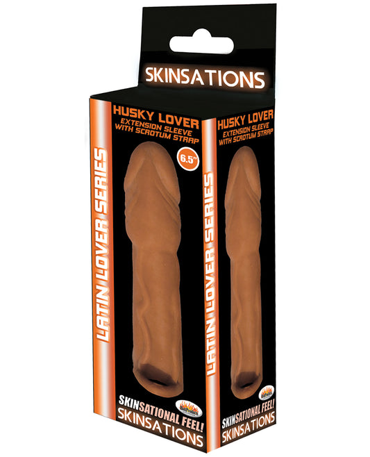 Skinsations Latin Lover 6.5" Husky Extension Sleeve W-scrotum Strap - LUST Depot