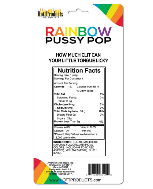 Rainbow Pussy Pops Carded - LUST Depot