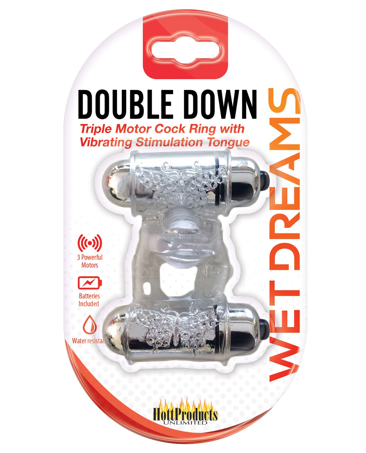 Wet Dreams Double Down Vibrating Cockring W-bullet - LUST Depot
