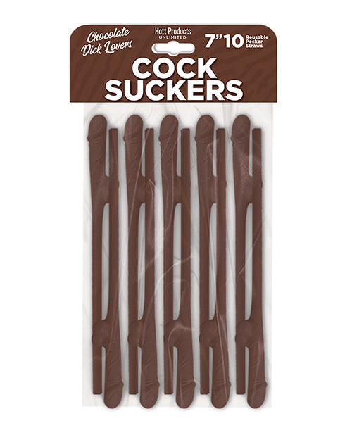 Cock Suckers Pecker Straws - Chocolate Lovers Pack Of 10 - LUST Depot