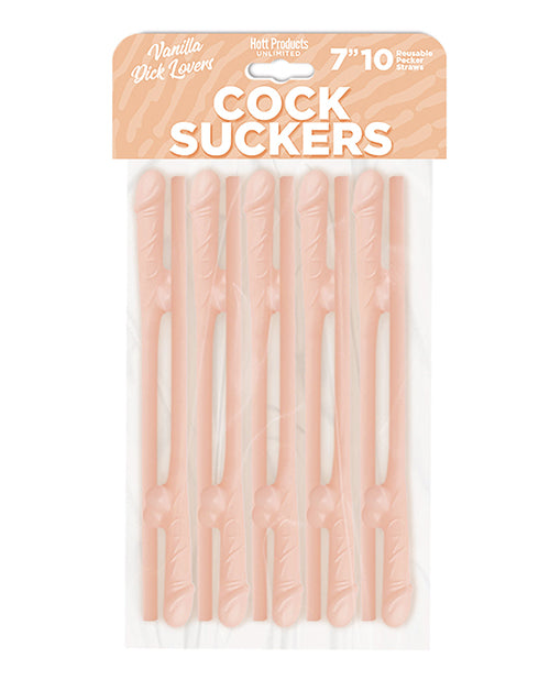 Cock Suckers Pecker Straws - Vanilla Lovers Pack Of 10 - LUST Depot