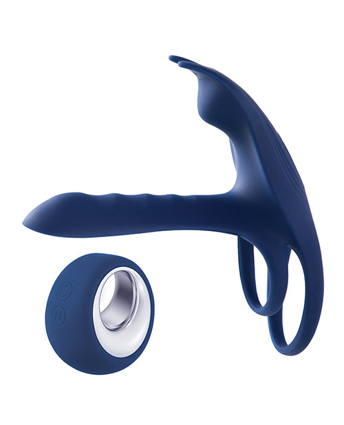 Black Fox Vibrating Girth Enhancer Penis Sleeve - Blue - LUST Depot