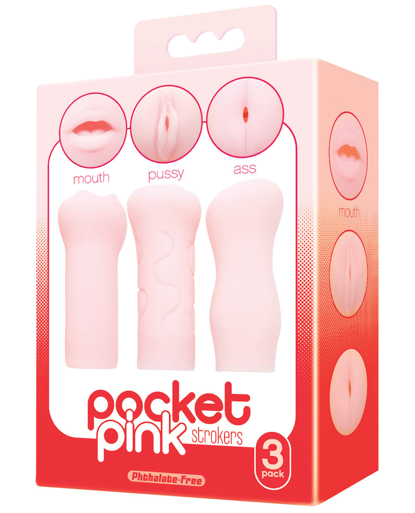Icon Brands Pocket Pink Strokers - 3- Pack - LUST Depot