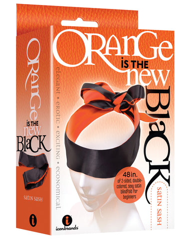 The 9's Orange Is The New Black Satin Sash Reversible Blindfold - LUST Depot
