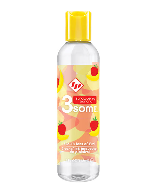 Id 3some 3 In 1 Lubricant - 4 Oz Strawberry Banana - LUST Depot