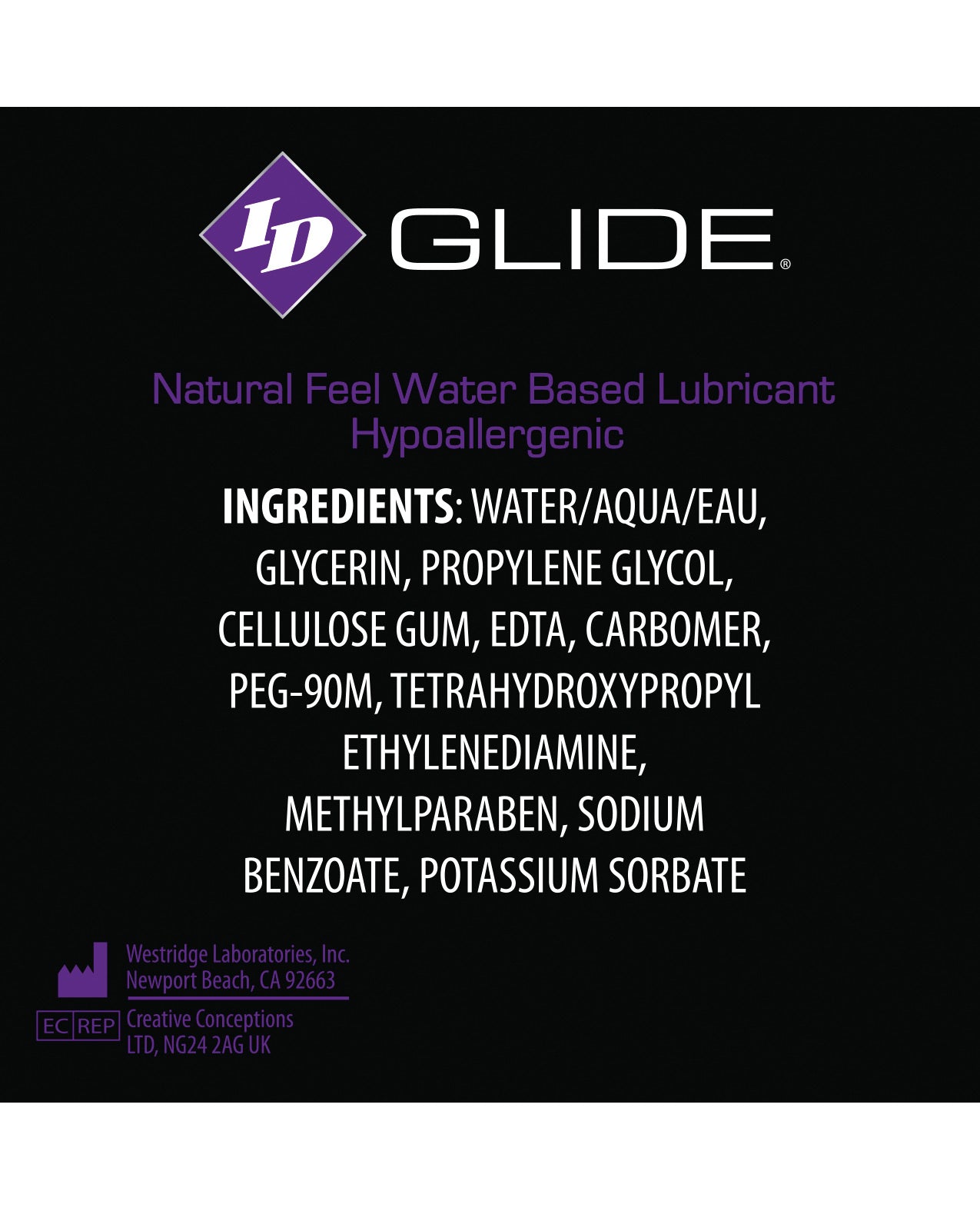 Id Glide Water Based Lubricant - 2.2 Oz Flip Cap Bottle - LUST Depot