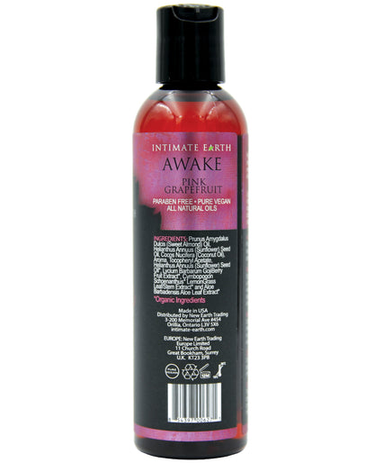 Intimate Earth Awake Massage Oil - 120 Ml Black Pepper & Pink Grapefruit - LUST Depot