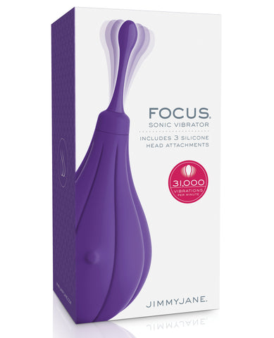 Focus Sonic Vibrator - Includes 3 Silicone Head Attachments - LUST Depot