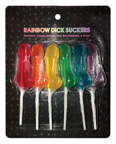Rainbow Dick Suckers - Asst. Colors-flavors Pack Of 6 - LUST Depot