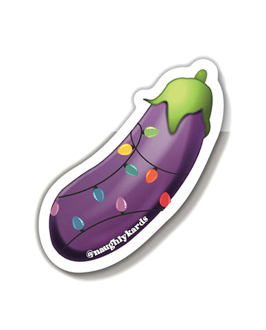 Egg Plant Lit Holiday Sticker - Pack Of 3