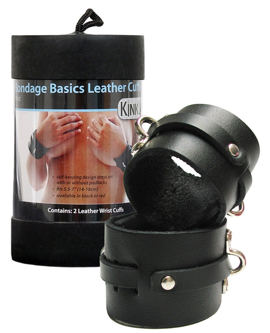 Kinklab Leather Wrist Cuffs - Black - LUST Depot