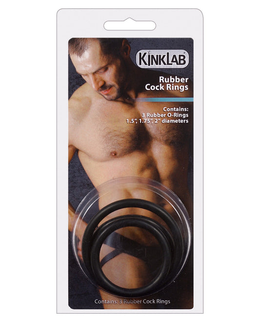Kinklab Rubber Cock Ring - Pack Of 3 - LUST Depot