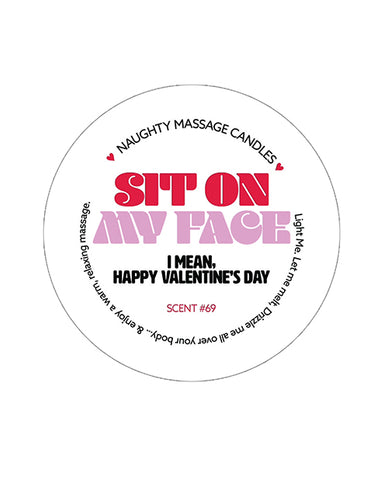 Kama Sutra Mini Massage Valentines Candle - 1.7 Oz Sit On My Face - LUST Depot