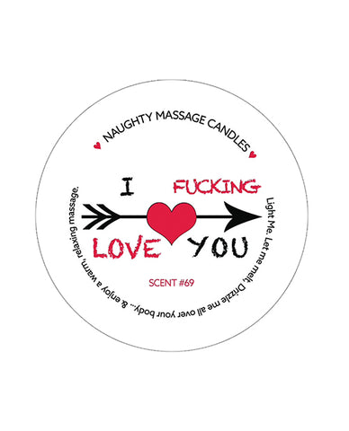 Kama Sutra Mini Massage Valentines Candle - 1.7 Oz I Fcking Love You - LUST Depot