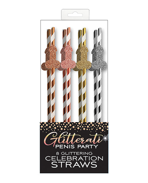 Glitterati Penis Party Straws - Pack Of 8 - LUST Depot