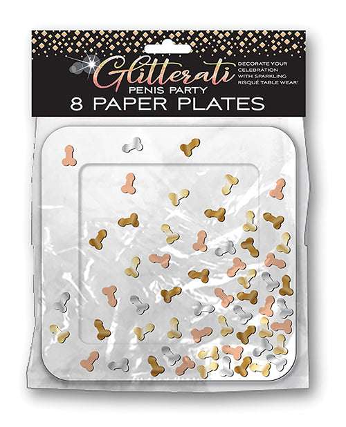 Glitterati Penis Party Plates - Pack Of 8 - LUST Depot