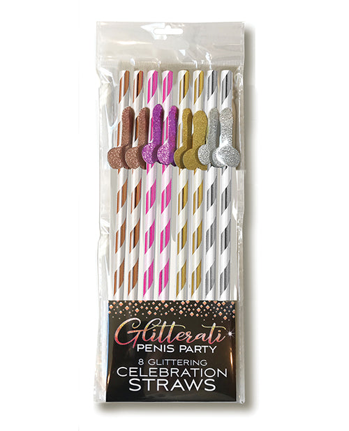 Glitterati Tall Penis Party Straws - Pack Of 8 - LUST Depot