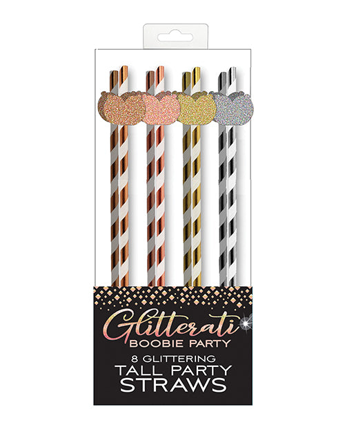 Glitterati Boobie Party Tall Straws - Pack Of 8 - LUST Depot