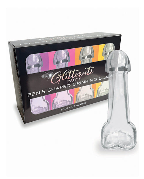 Glitterati Penis Shaped Drinking Glasses - Set Of 4 - LUST Depot