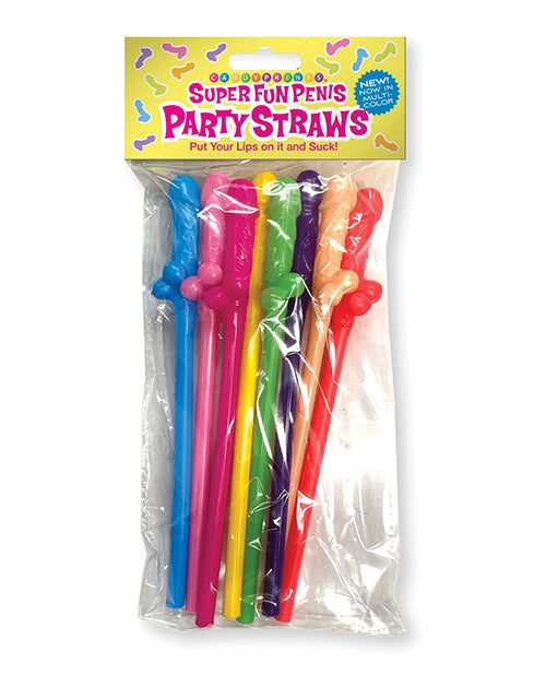 Super Fun Penis Multicolor Party Straws - Pack Of 8 - LUST Depot