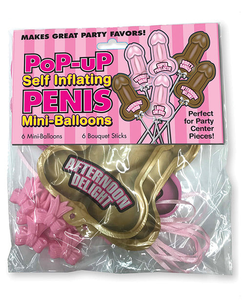 Pop Up Self Inflating Penis Mini Balloons - Pack Of 6 - LUST Depot
