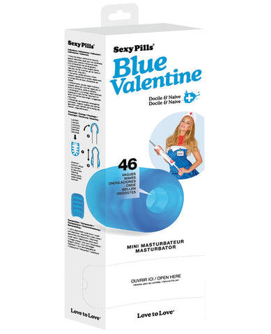 Love To Love Sexy Pills Mini Masturbator - Blue Valentine Box Of 6 - LUST Depot