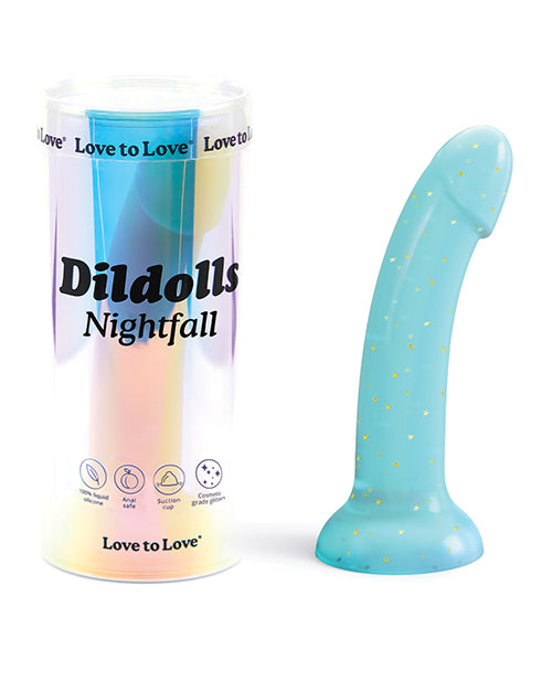 Love To Love Curved Suction Cup Dildolls Nightfall - Blue - LUST Depot