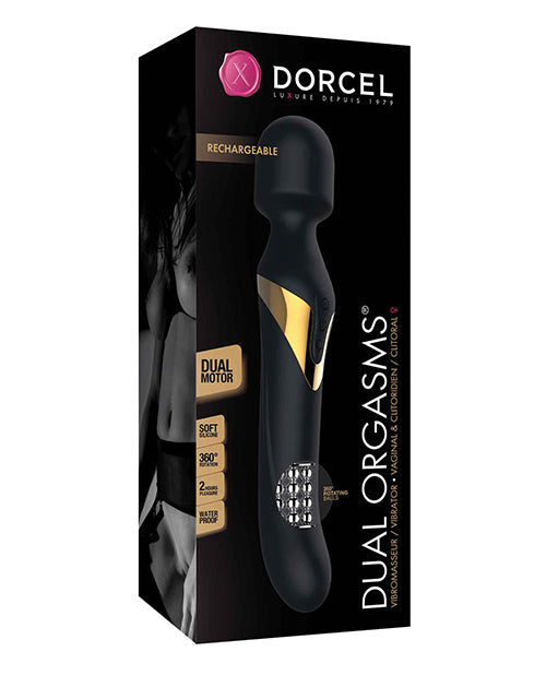 Dorcel Dual Orgasms Wand Vibrator - Black-gold - LUST Depot
