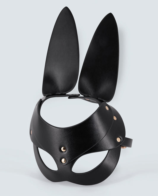 Lust Pu Leather Bunny Mask - Black - LUST Depot