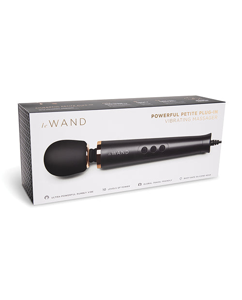 Le Wand Powerful Petite Rechargeable Vibrating Massager - Black - LUST Depot