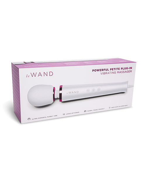 Le Wand Powerful Petite Rechargeable Vibrating Massager - White - LUST Depot
