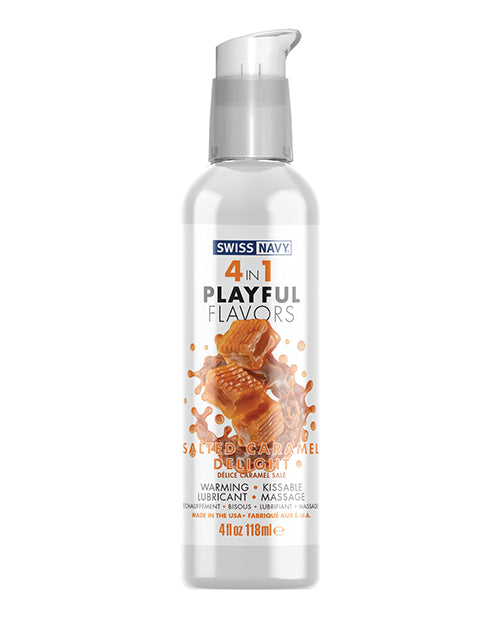 Swiss Navy 4 In 1 Playful Flavors - 4 Oz Salted Caramel Delight - LUST Depot